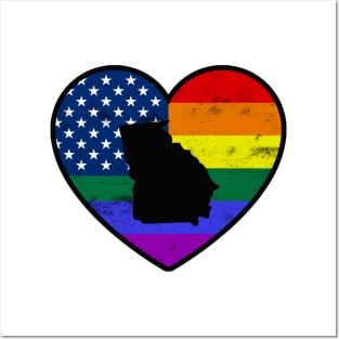 Georgia United States Gay Pride Flag Heart Posters and Art